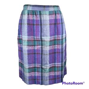 Glenwick Vintage made in U.S.A 100% wool plaid pencil skirt with pockets